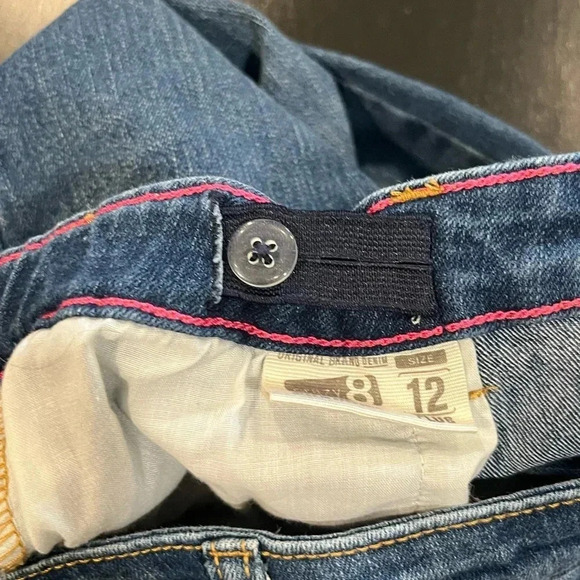 ❤️2/$11 Crazy 8 Girls Bootcut Plus Size Adjustable Waist Blue Jeans size 12 - Picture 5 of 10